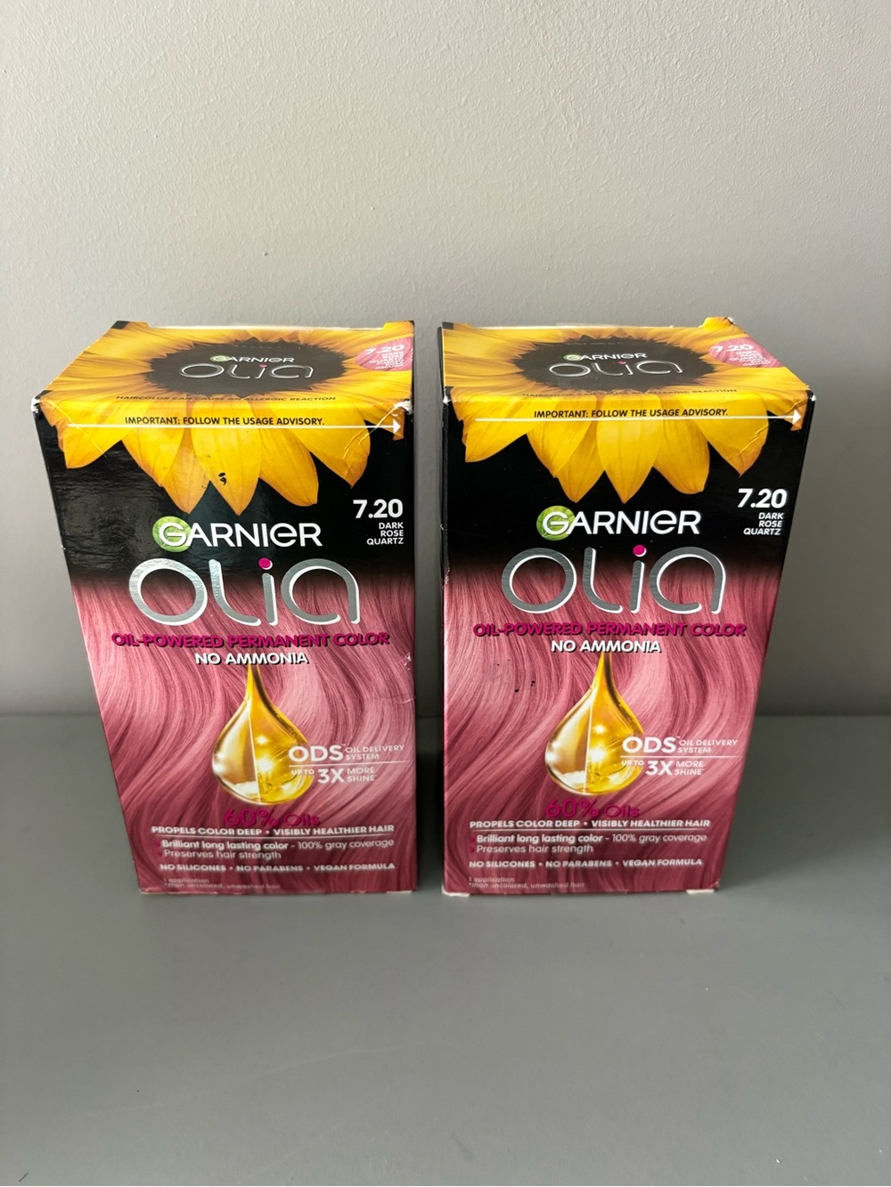OLIA Garnier 7.20 Dark Rose Quartz hair color Lot of 2